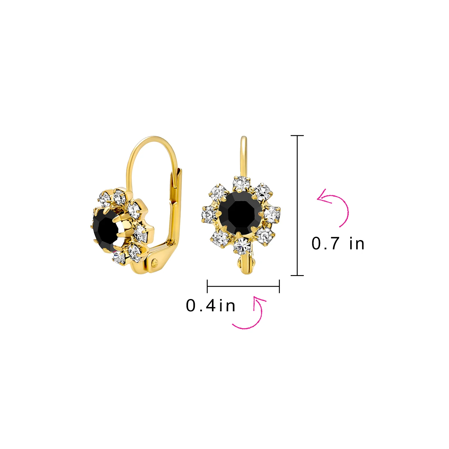 White CZ Flower Gold Plated Drop Earrings More Colors - Image 25