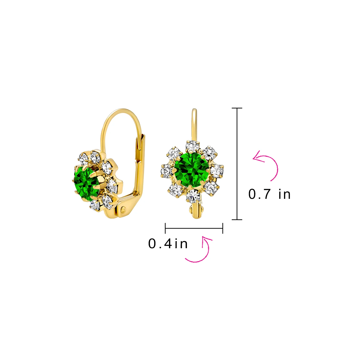 White CZ Flower Gold Plated Drop Earrings More Colors - Image 28