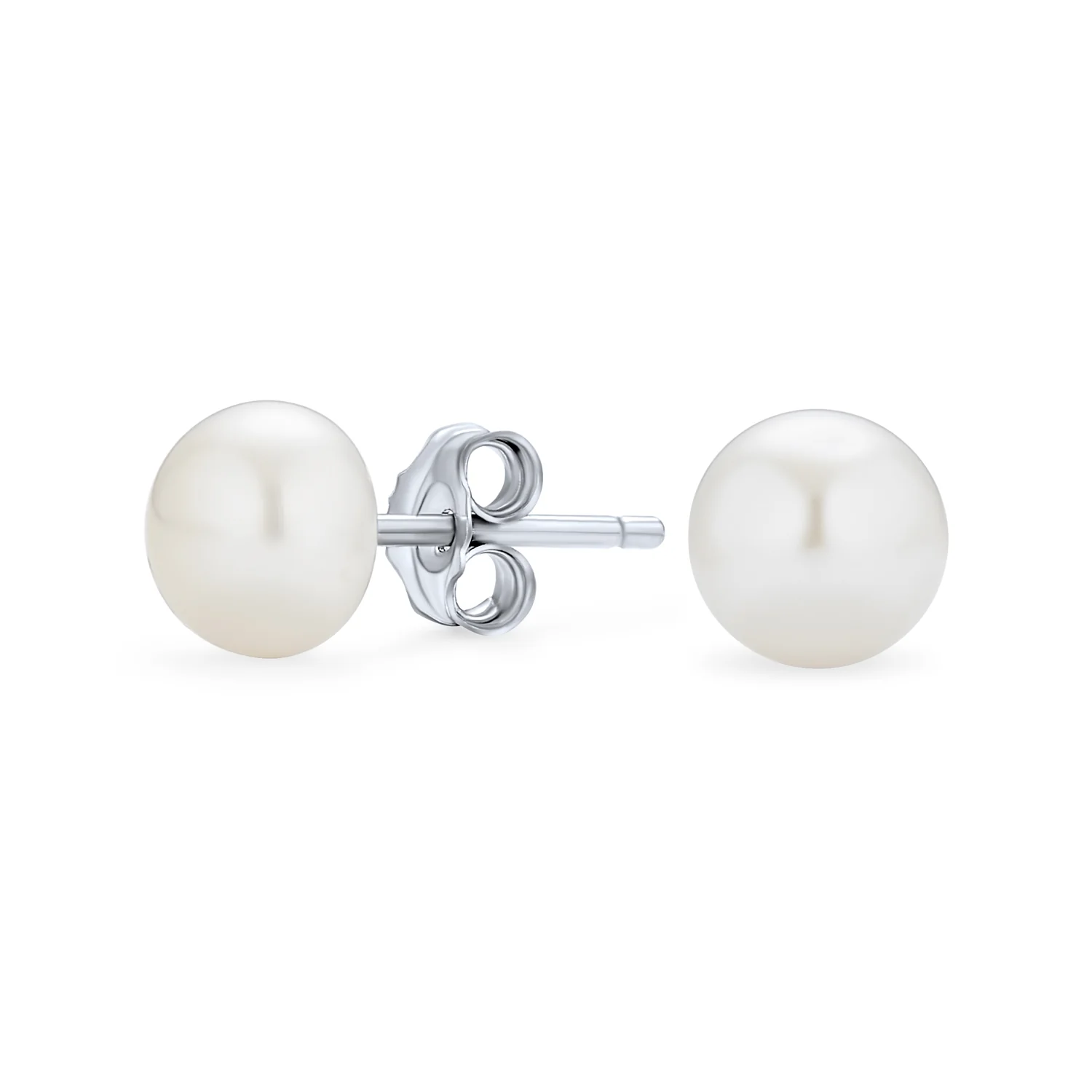 Classic White Freshwater Pearl Necklace Bracelet & Earrings Jewelry Set 18 Inch - Image 2