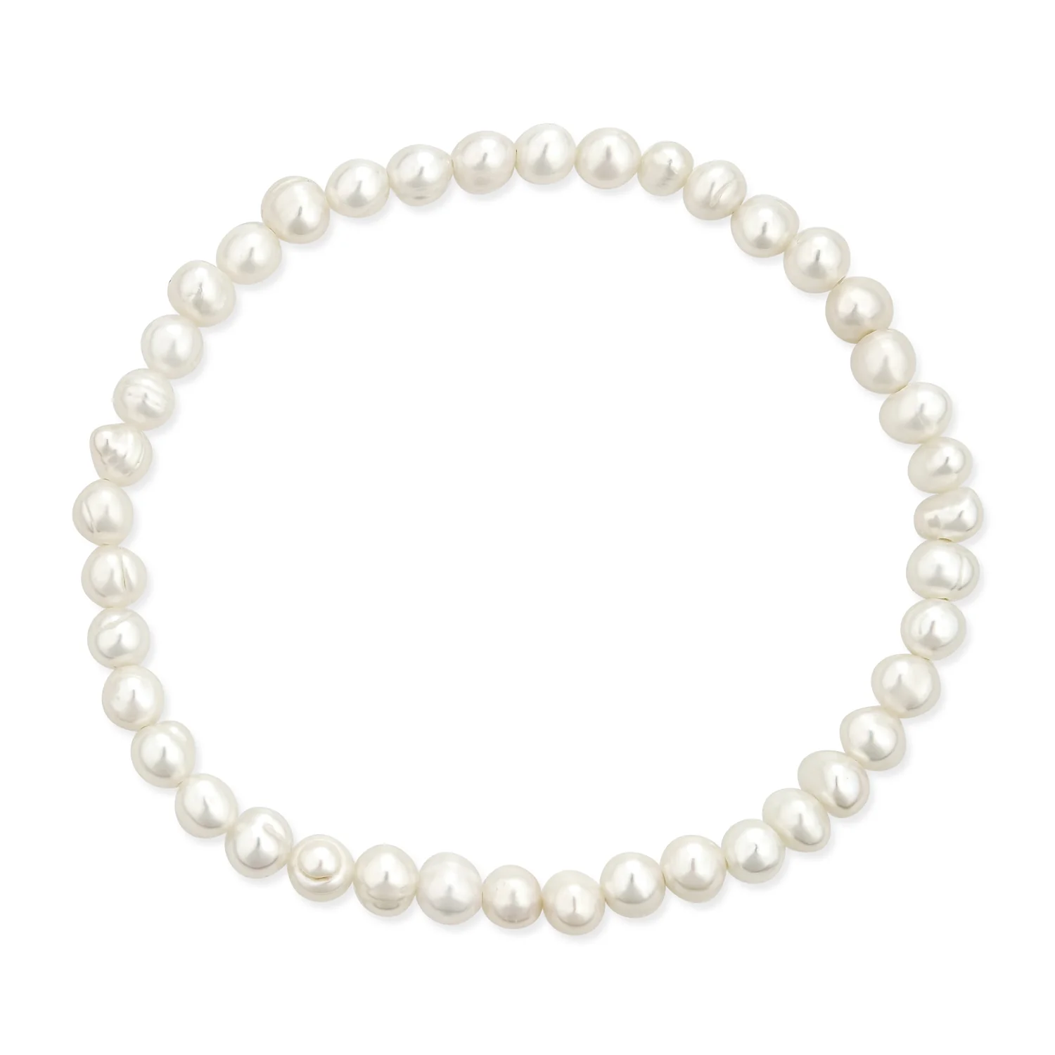 Classic White Freshwater Pearl Necklace Bracelet & Earrings Jewelry Set 18 Inch - Image 4