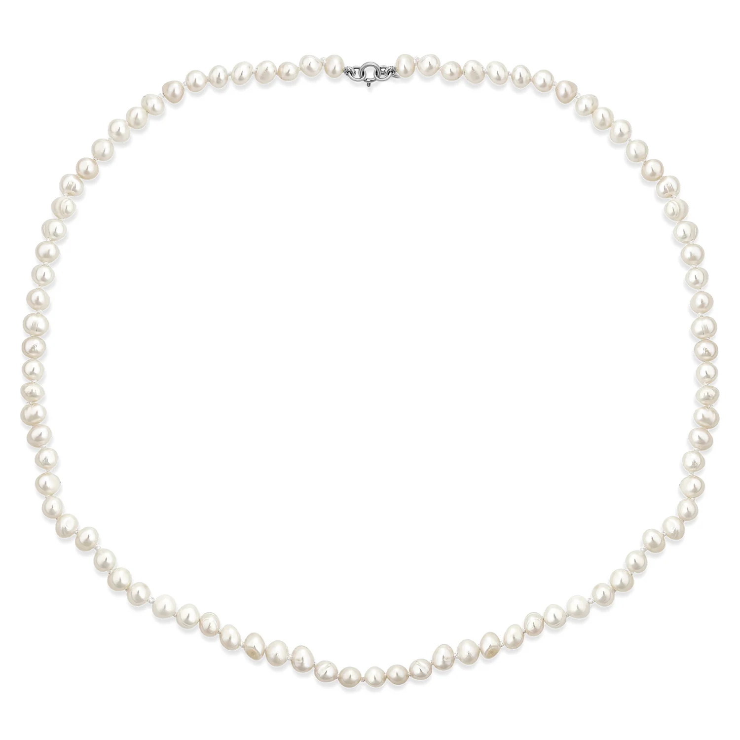 Classic White Freshwater Pearl Necklace Bracelet & Earrings Jewelry Set 18 Inch - Image 5