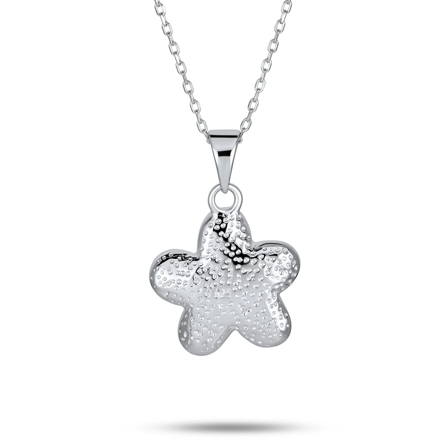 White Opal Hawaiian Flower Pendant Necklace Sterling Silver Birthstone Jewelry - Image 2