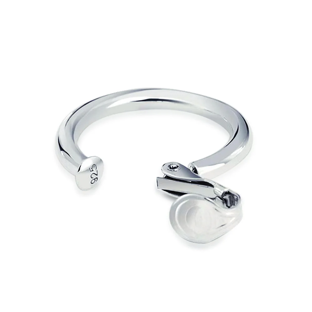 Classic Tube Lightweight Clip On Hoop Earrings Non Pierced Sterling Silver .75 Inch Dia - Image 7