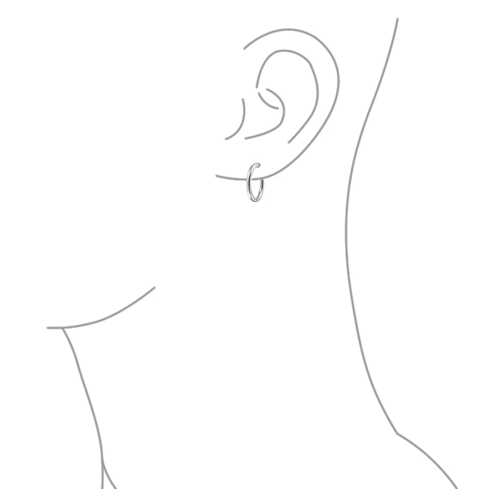 Classic Tube Lightweight Clip On Hoop Earrings Non Pierced Sterling Silver .75 Inch Dia - Image 9