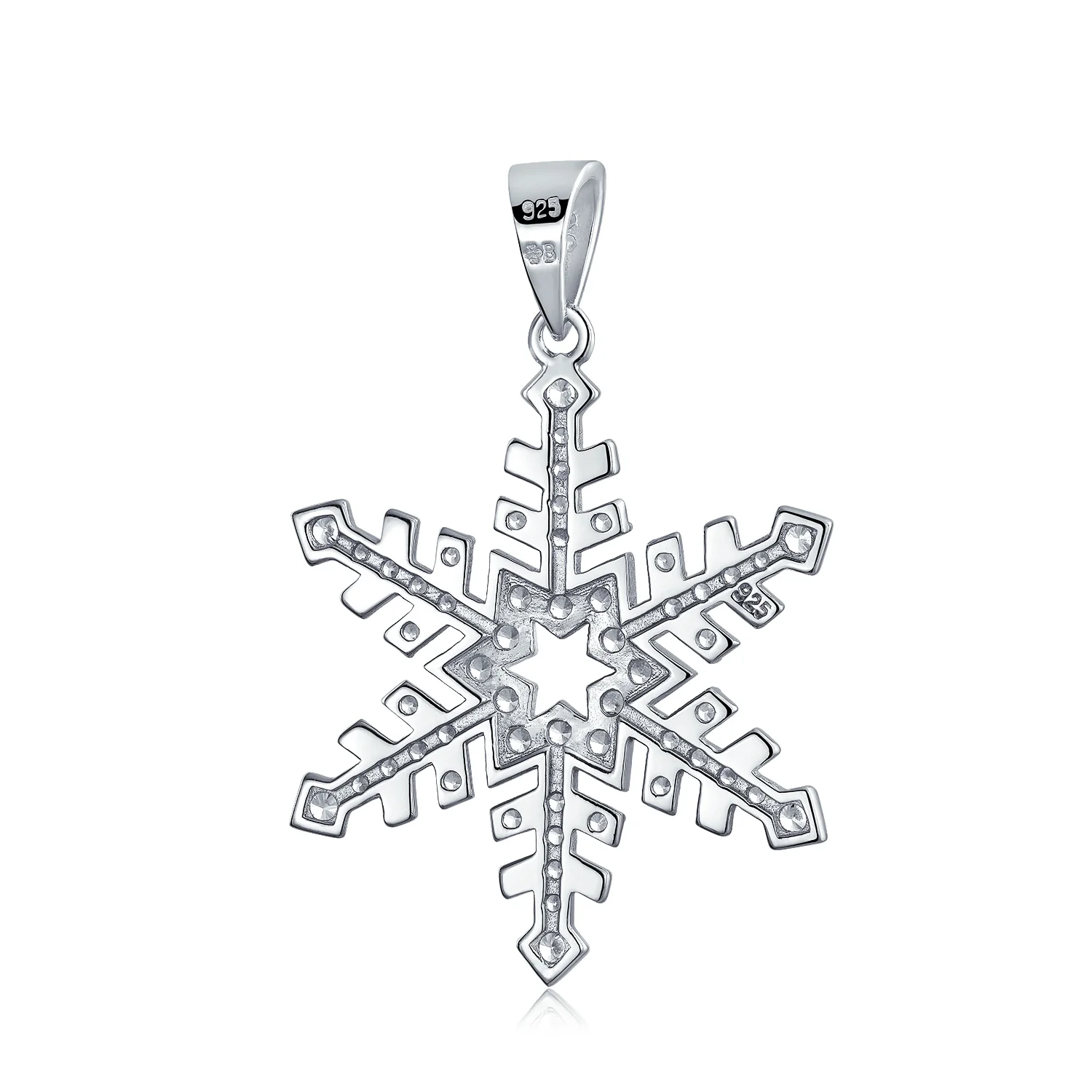 Winter Holiday Snowflake Pendant Necklace in Sterling Silver for Parties - Image 2