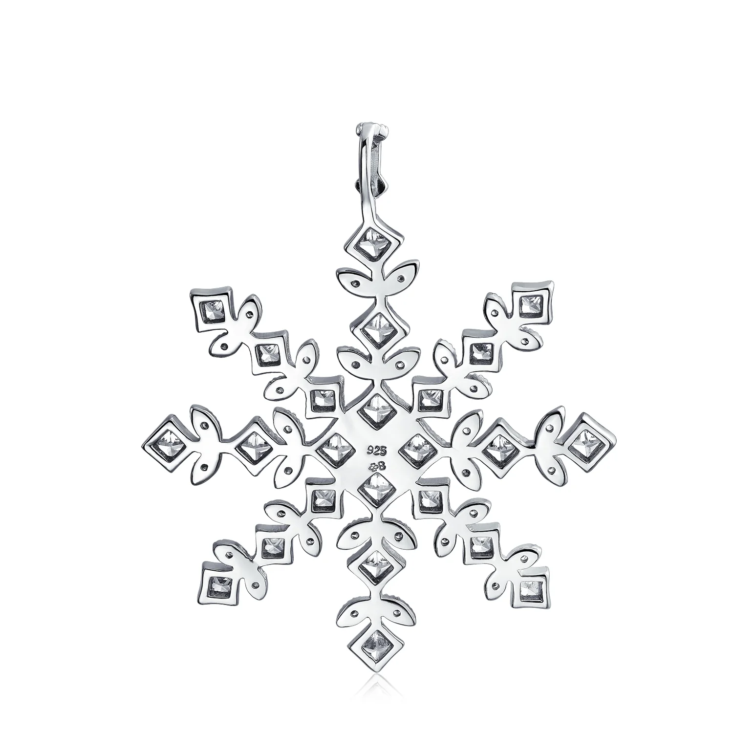 Winter Holiday Snowflake Pendant Necklace in Sterling Silver for Parties - Image 2