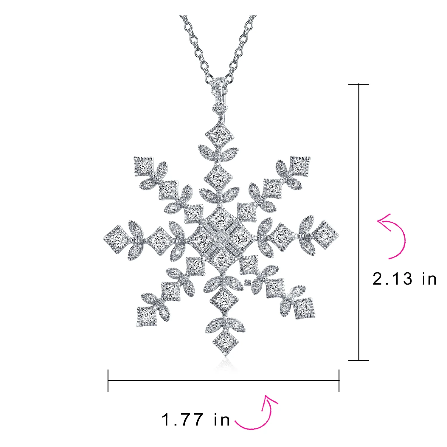 Winter Holiday Snowflake Pendant Necklace in Sterling Silver for Parties - Image 4