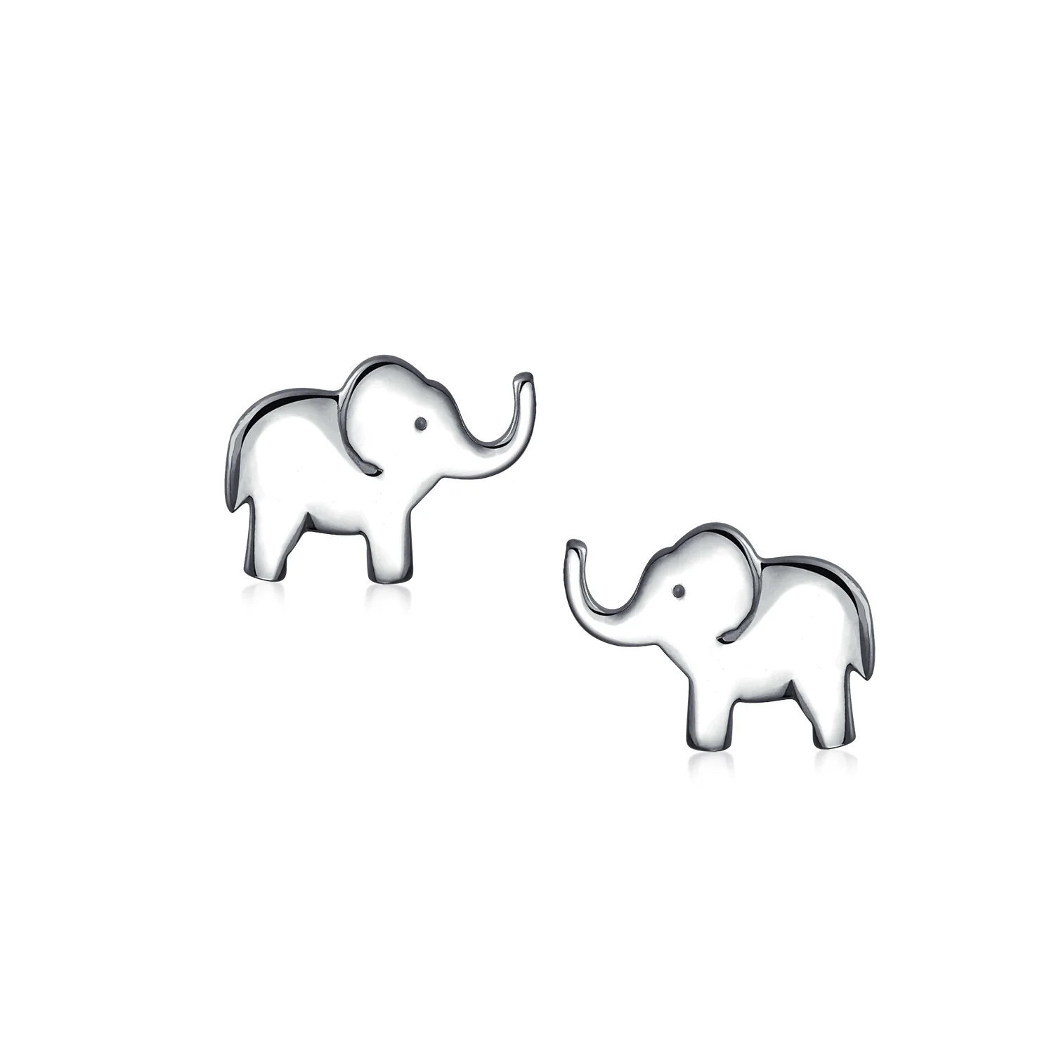 Wise Elephant Stud Earrings in Sterling Silver for Zoo Animal Lovers - Image 2