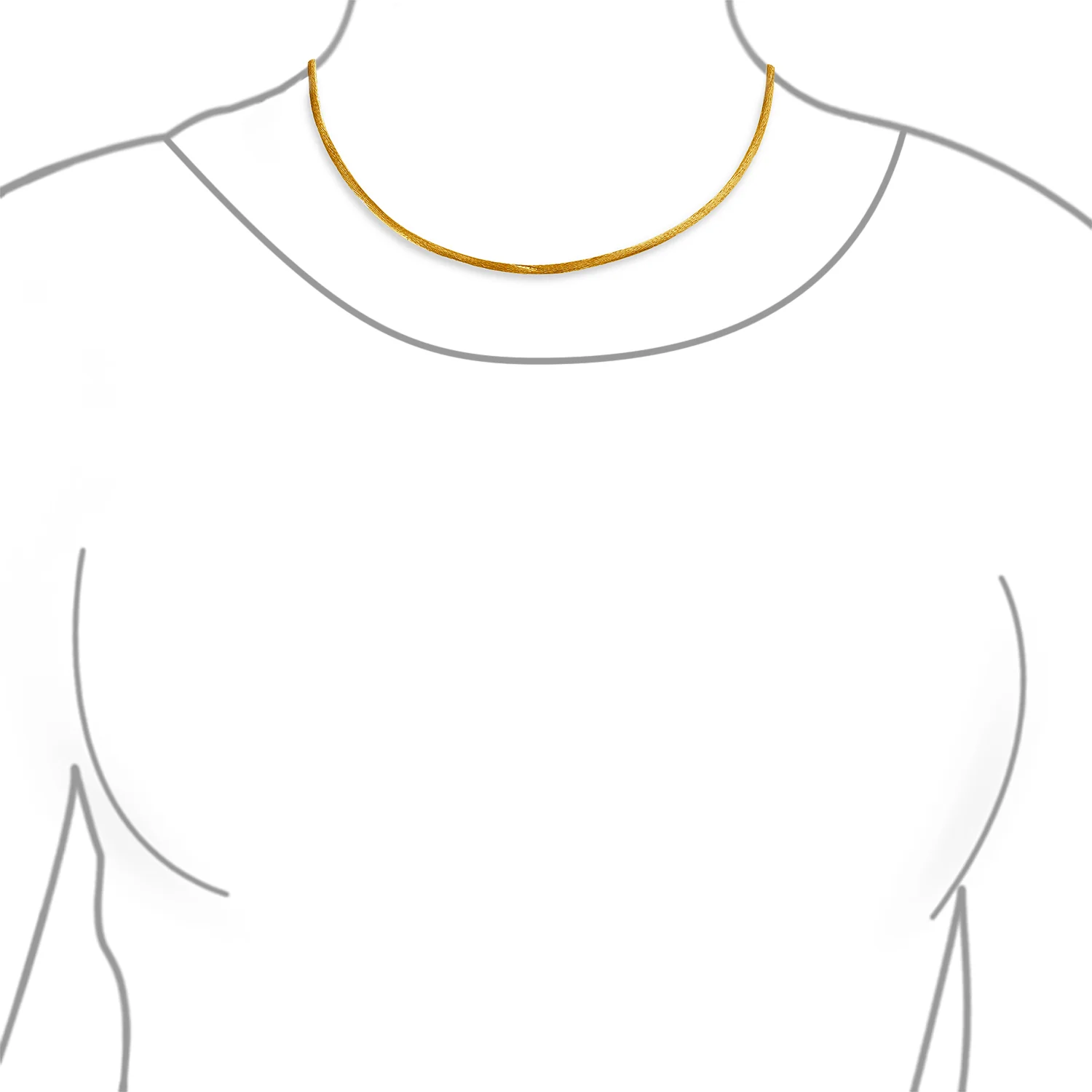 Yellow Gold Tone Satin Silk Cord Necklace with Sterling Silver Lobster Clasp - Image 3